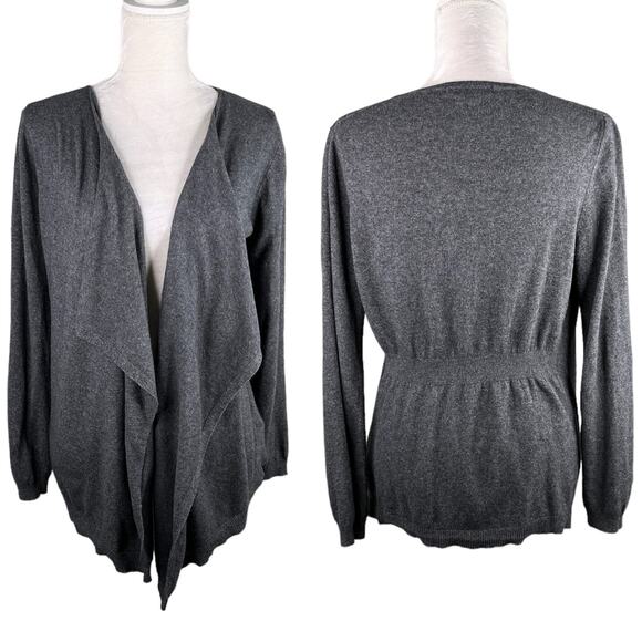 Boden Open Sweater Waterfall Cardigan Gray 10 Lightweight - Picture 1 of 14